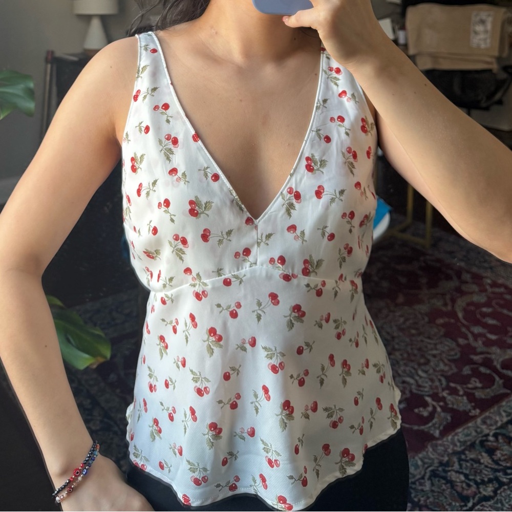 Abercrombie & Fitch Cherry Print V-Neck Camisole